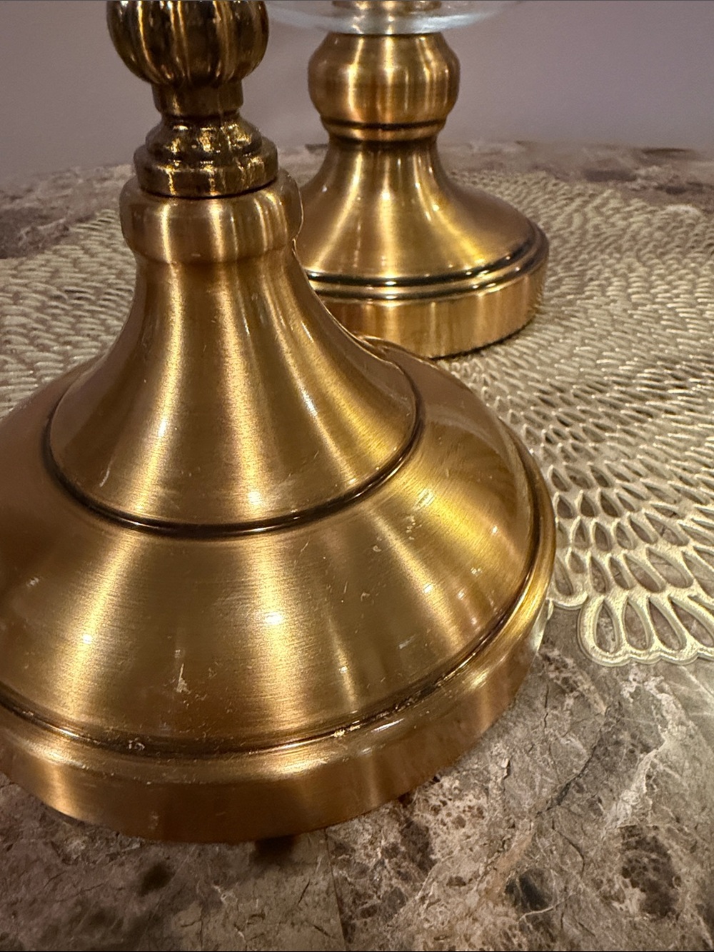 Decorative Glass Apothecary Jar with Gold-Finish Metal Top and Base - Picture 6 of 11